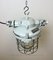 Industrial Grey Bunker Ceiling Light with Iron Cage from Elektrosvit, 1970s, Image 10