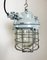 Industrial Grey Bunker Ceiling Light with Iron Cage from Elektrosvit, 1970s, Image 6