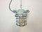 Industrial Grey Bunker Ceiling Light with Iron Cage from Elektrosvit, 1970s 2