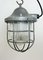 Lámpara de jaula de búnker industrial gris de Polam Gdansk, años 70, Imagen 8