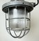 Industrial Grey Bunker Cage Light from Polam Gdansk, 1970s 4