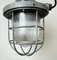 Lámpara de jaula de búnker industrial gris de Polam Gdansk, años 70, Imagen 4