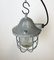 Industrial Grey Bunker Cage Light from Polam Gdansk, 1970s, Image 10