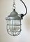Industrial Grey Bunker Cage Light from Polam Gdansk, 1970s 5