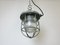 Industrial Grey Bunker Cage Light from Polam Gdansk, 1970s, Image 9