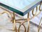 Kleiner Goldener Tisch aus Schmiedeeisen & Glas im Stil von Drouet Spirit, 1970er 5