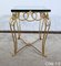 Small Golden Wrought Iron and Glass Table in the style of Drouet Spirit, 1970s 12