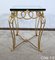 Small Golden Wrought Iron and Glass Table in the style of Drouet Spirit, 1970s, Image 12