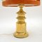 Vintage Brass Table Lamps with Velvet Shades, 1970, Set of 2, Image 7