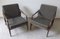 Vintage Armchairs with Brown Beech Wood Frame and Brown Seating and Back Cushions, Set of 2 2