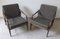 Vintage Armchairs with Brown Beech Wood Frame and Brown Seating and Back Cushions, Set of 2, Image 2