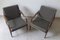 Vintage Sessel mit Gestell aus braunem Buchenholz und braunen Sitz- und Rückenkissen, 2er Set 3