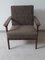 Vintage Armchair with Frame in Teak, Brown Seating and Back Cushions, 1970s, Image 1