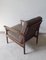 Vintage Armchair with Frame in Teak, Brown Seating and Back Cushions, 1970s, Image 5
