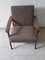 Vintage Armchair with Frame in Teak, Brown Seating and Back Cushions, 1970s 2