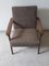 Vintage Sessel mit Gestell aus Teakholz, Braunen Sitz- und Rückenkissen, 1970er 2