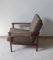 Vintage Armchair with Frame in Teak, Brown Seating and Back Cushions, 1970s, Image 4