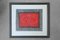 Schwarz-Rote Komposition, Farblithographie, 1970er, Gerahmt 1