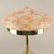 Art Deco Brass Table Lamp with Colored Marbled Glass Shade, Vienna, 1930s 2