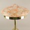 Art Deco Brass Table Lamp with Colored Marbled Glass Shade, Vienna, 1930s, Image 2