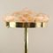 Art Deco Brass Table Lamp with Colored Marbled Glass Shade, Vienna, 1930s, Image 3
