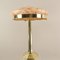 Art Deco Brass Table Lamp with Colored Marbled Glass Shade, Vienna, 1930s, Image 4