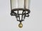 Lampada a sospensione grande a forma di lanterna in ottone e bronzo, anni '80, Immagine 9