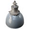 Vintage Industrial Gray Enamel & Cast Iron Pendant Light by HWK 2