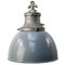 Vintage Industrial Gray Enamel & Cast Iron Pendant Light by HWK 1