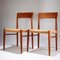 Teak Wood Dining Chairs with Wicker by Henning Kjaernulf for Koruo Stolefabrik, Denmark, 1960s, Set of 2, Image 1