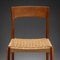 Teak Wood Dining Chairs with Wicker by Henning Kjaernulf for Koruo Stolefabrik, Denmark, 1960s, Set of 2 4