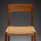 Teak Wood Dining Chairs with Wicker by Henning Kjaernulf for Koruo Stolefabrik, Denmark, 1960s, Set of 2, Image 4