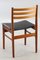 Vintage Dining Chairs in Teak and Vinyl, Set of 6, Image 3