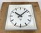 Industrial Grey Square Wall Clock from Pragotron, 1980s, Image 10