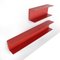 Red Painted Wooden Shelves by Walter Wirz for Wilhelm Renz, 1960s , Set of 2 5