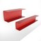 Red Painted Wooden Shelves by Walter Wirz for Wilhelm Renz, 1960s , Set of 2 2