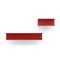 Red Painted Wooden Shelves by Walter Wirz for Wilhelm Renz, 1960s , Set of 2 1