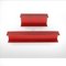 Red Painted Wooden Shelves by Walter Wirz for Wilhelm Renz, 1960s , Set of 2 3