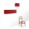Red Painted Wooden Shelves by Walter Wirz for Wilhelm Renz, 1960s , Set of 2 14