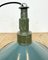 Industrial Petrol Enamel Military Pendant Lamp with Cast Aluminium Top, 1960s, Image 9