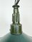 Industrial Petrol Enamel Military Pendant Lamp with Cast Aluminium Top, 1960s, Image 3