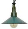 Industrial Petrol Enamel Military Pendant Lamp with Cast Aluminium Top, 1960s 1