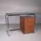 Functionalist Tubular Metal, Wood and Glass Top Desk by Osvaldo Borsani 1