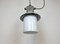 Lampada industriale in alluminio con coperchio in vetro color latte di Elektrosvit, anni '70, Immagine 10