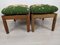 Upholstered Oak Poufs, 1950s, Set of 2 4