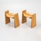 Pine Jonte Stools by Gilbert Marklund for Furusnickarn Ab, 1970s, Set of 2 4