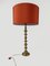 Tall Art Deco Bobbin Brass Candlestick Column Table Lamp, 1930s 12
