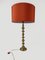 Tall Art Deco Bobbin Brass Candlestick Column Table Lamp, 1930s, Image 12