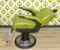Vintage Greiner Hairdressing Chair in Bright Green Chrome 5
