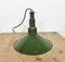 Lámpara colgante militar industrial esmaltada en verde con superficie de aluminio fundido, años 60, Imagen 10
